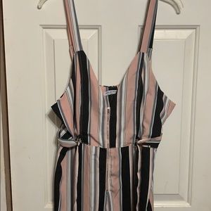 Striped pink and black jumpsuit